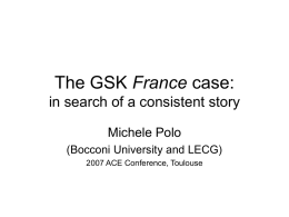 The GSK France case: in search of a consistent story