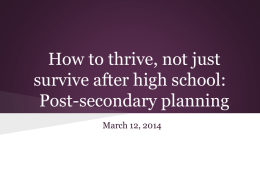 How to thrive, not just survive after high school: Post