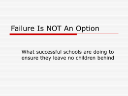 Failure Is NOT An Option - Confederation of Oregon School