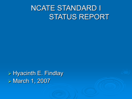 The NCATE Task Force on Program Review—first meeting