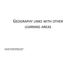 Links between geography and other learning areas at years F-4