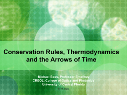 Conservation Rules, Thermodynamics and the Arrow of Time