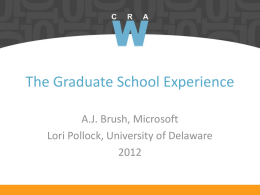 The Graduate School Experience - CRA-W