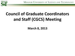 Sample Title Slide - Missouri S&T Graduate Studies