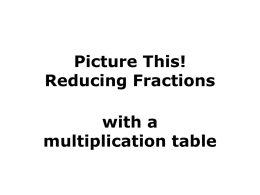 Picture This! Reducing Fractions - SOESD