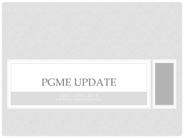 PGME update