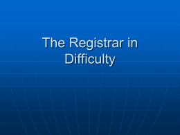 The registrar in difficulty - gp