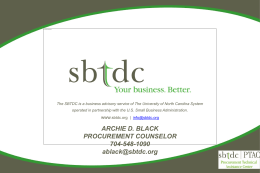 SBTDC General Presentation