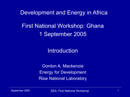 DEA Ghana introduction