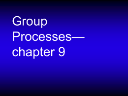 Groups--chapter 9 - Arts & Sciences | Washington