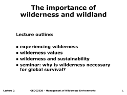 Lecture 2 Wilderness typology and characterisation