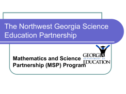 The Northwest Georgia Science Education Partnership