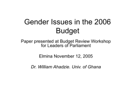 A Gender Perspective of GPRS and the 2004 Budget - G-RAP