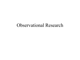 Observational Research - University of Massachusetts Amherst