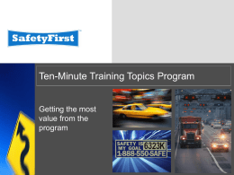 Ten-Minute Training Topics Program