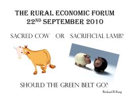 PRESENTATION TO THE RURAL ECONOMIC FORUM 22ND …