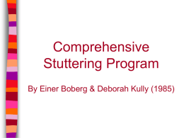 Comprehensive Stuttering Program By Einer Boberg & Deborah