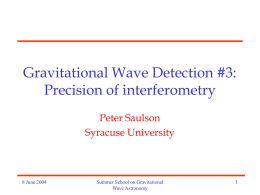 Gravitational Wave Detection #2: Overview of detectors