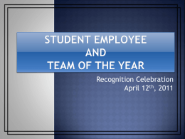 Student Employment and Team of the Year Recognition