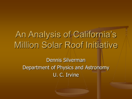 An Analysis of California’s Million Solar Roof Initiative