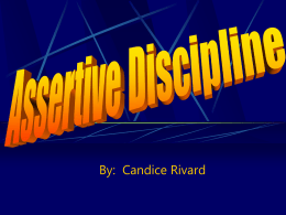 Methods: Assertive Discipline