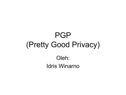 PGP (Pretty Good Privacy)