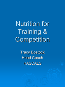 Nutrition for Training & Competition