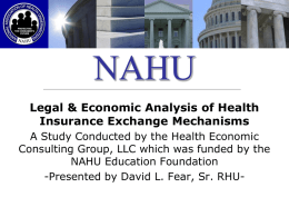 Presentation: Legal & Economic Analysis of Health