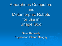 Amorphous Computers and Metamorphic Robots for use in