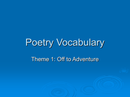 Poetry Vocabulary