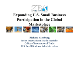 Expanding U.S. Business Participation in the Global