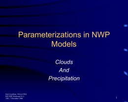 Parameterizations in NWP Models