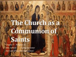 The Church as a Communion of Saints