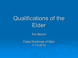Qualifications of the Elder