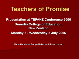 Teachers of Promise - University of Canterbury
