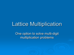 Lattice Multiplication - West