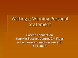 Tips on Writing a Winning Personal Statement