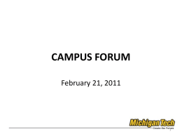 CAMPUS FORUM - Michigan Technological University