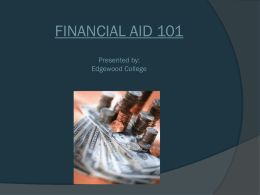 FINANCIAL AID 101 - Monticello High School
