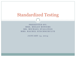 Standardized Testing - St.Mary's Parish Annapolis