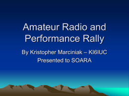 Amateur Radio and Performance Rally