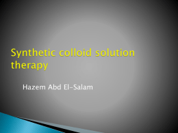 Synthetic colloid solution therapy