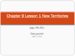 Chapter 9 Lesson 1 New Territories