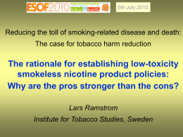 Reducing the toll of smoking-related disease and death
