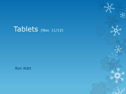 Tablets (Nov. 11/12)
