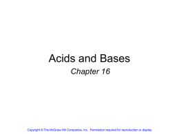 Acids and Bases - Evangel University