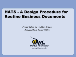 HATS: A Design Procedure for Routine Business Documents