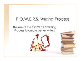 P.O.W.E.R.S. Writing Process
