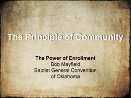 The Principle of Community - Baptist General Convention of