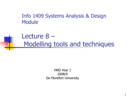 Info 1409 Systems Analysis & Design Module